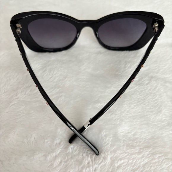KURT GEIGER LONDON 52mm Gradient Cat Eye Bejeweled Oversized Sunglasses